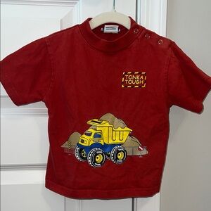 VINTAGE 2001 Tonka Red Tee with Yellow Dump Truck Design